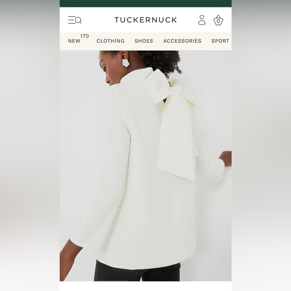 Tuckernuck Tops - Tuckernuck ivory bow back top NWOT